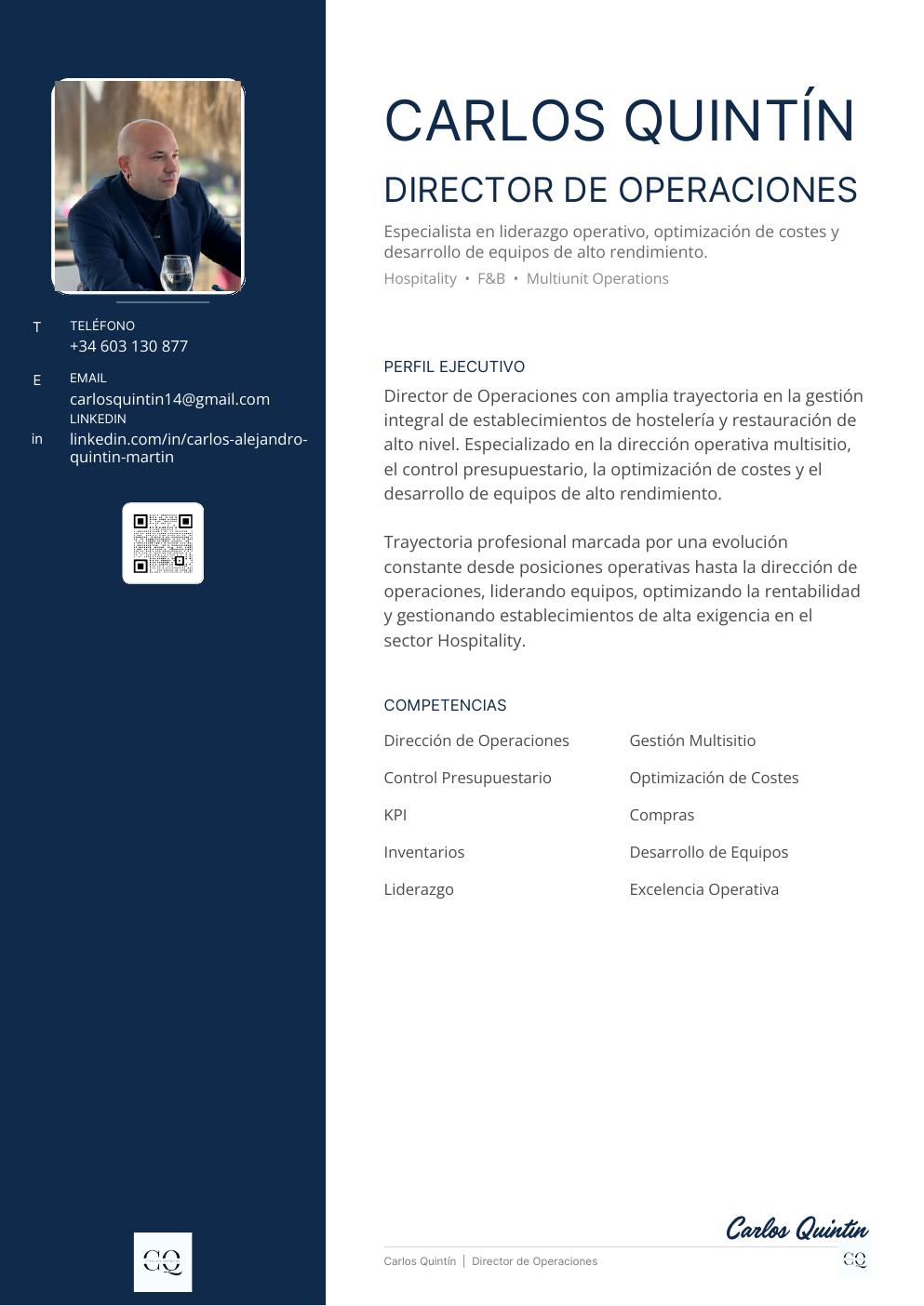 Vista previa de CV Ejecutivo de Carlos Quintín